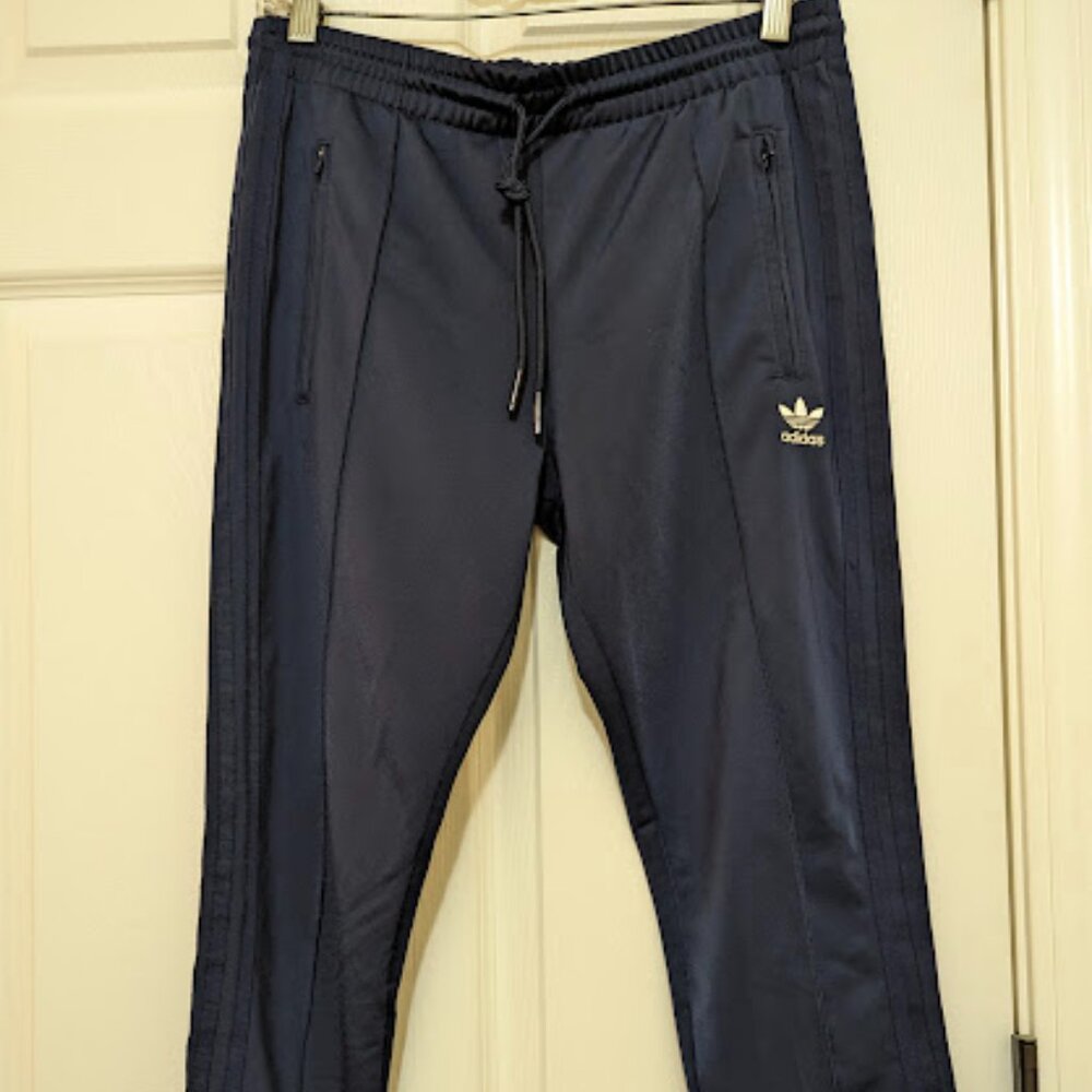 Adidas Originals Navy Blue Cropped Sweatpants Sz Small